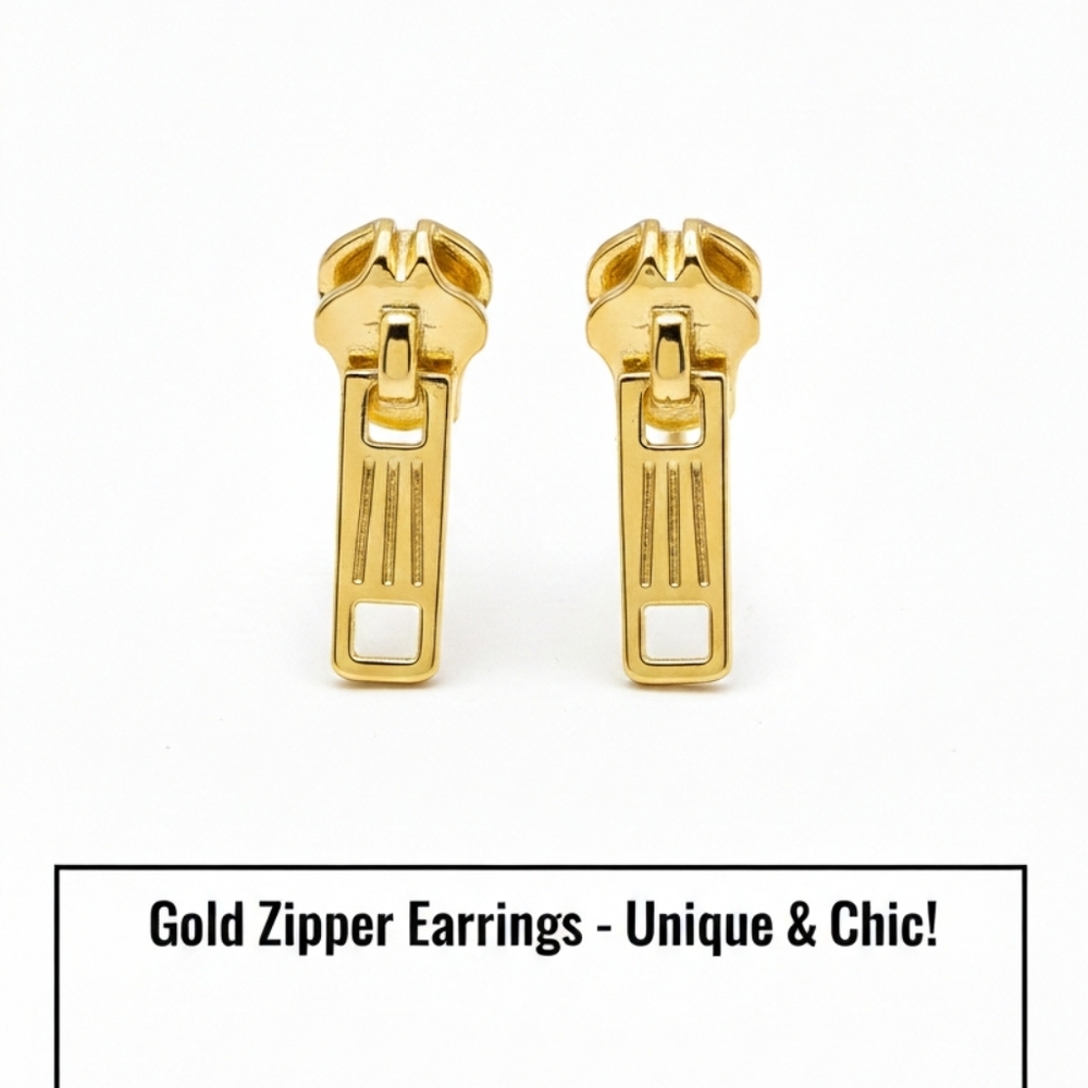 Gold Zipper Earrings